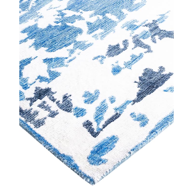 Modern One-of-a-Kind Hand-Knotted Area Rug - Ivory, 8' 1" x 10' 1" - 8' 1" x 10' 1"