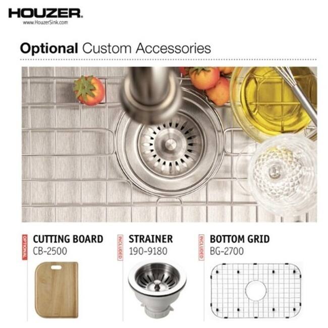 Houzer BSS-2700 Belleo 26-1/2" Drop In Single Basin Stainless Steel