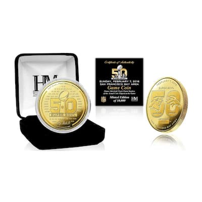 Broncos vs Panthers Super Bowl 50 Commemorative Gold Flip Coin