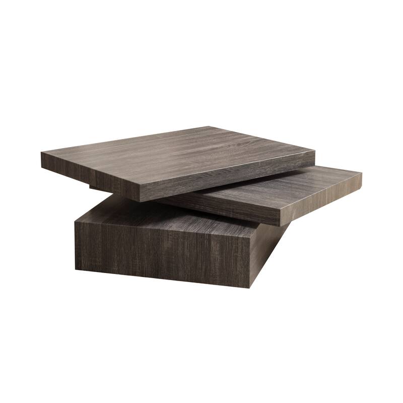 31.5" Modern Rectangular Coffee Table with Rotating Top for Living Room