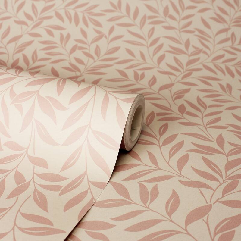 Fine Decor Marin Blush Leaf Trail Wallpaper
