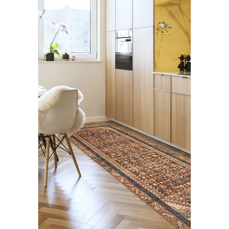 ECARPETGALLERY Hand-knotted Andelz Dark Brown Wool Rug - 2' 11" x 9' 1"