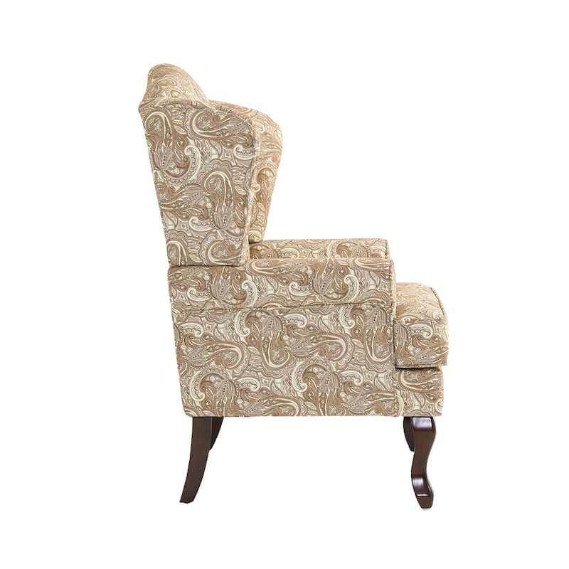 2 Set Traditional Wingback Accent Chairs Upholstered Armchair
