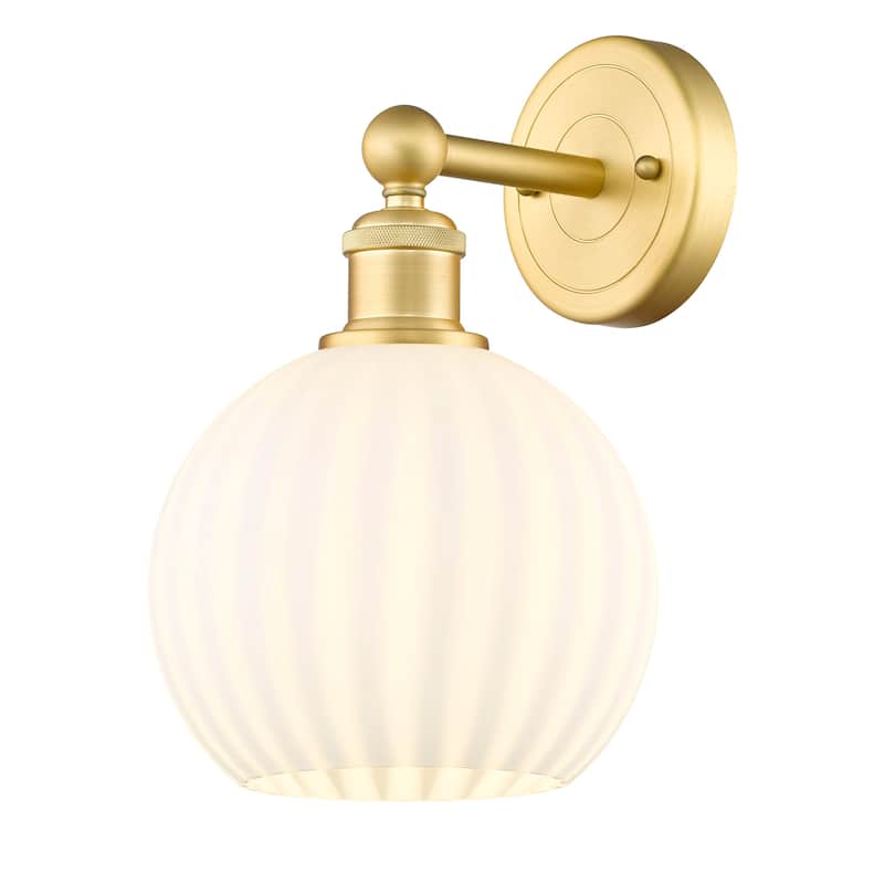 Innovations Lighting 616-1W 12 8 White Venetian Sconce White Venetian - Satin Gold