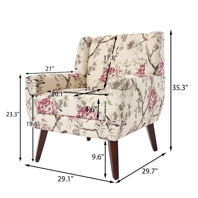 Modern Upholstered Faux Leather Tufted Armchair Linen Accent Chairs