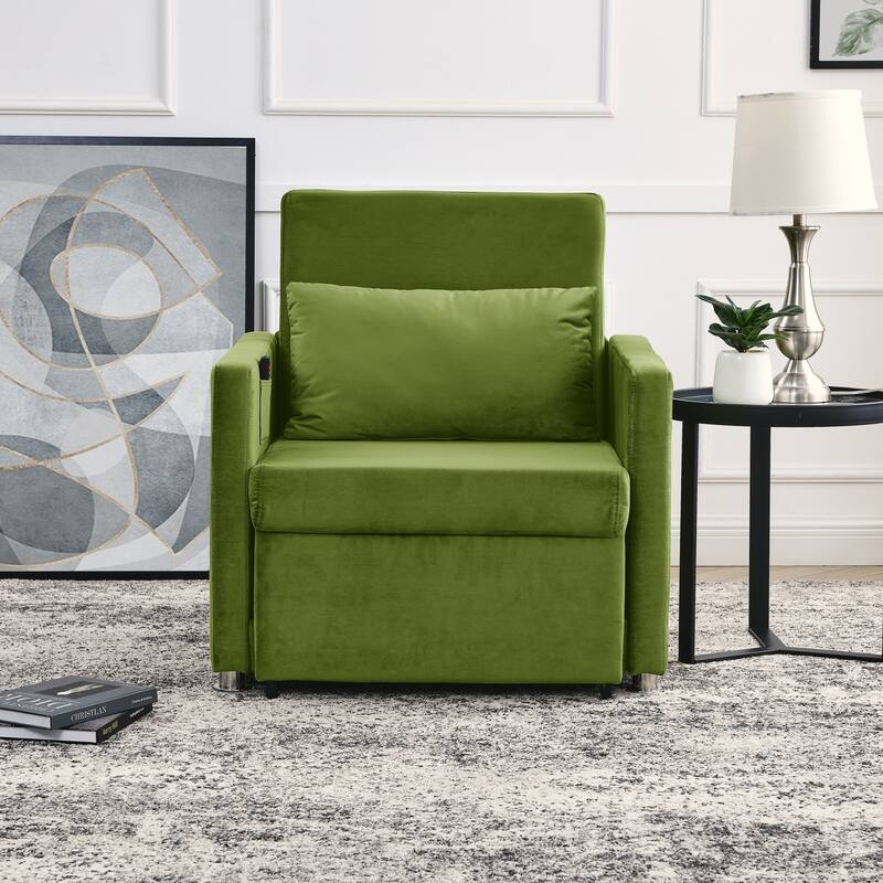 Convertible 2In1 Sofa Chair Sleeper Bed with Pillow Bed Bath