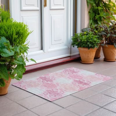 Machine Washable Indoor/ Outdoor Chantille Scroll Rug