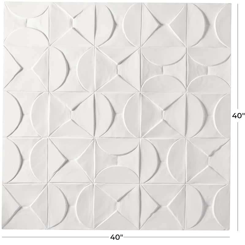 CosmoLiving by Cosmopolitan White Wooden Handmade Intricately Carved Geometric Home Wall Decor