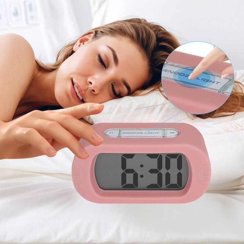 Oval Digital Alarm Clock for Bedroom, Alarms with Big Numbers Display, Adjustable Alarm Snooze 5.4 x 2.6 x 2 inch