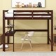 preview thumbnail 42 of 53, Loft Pine Wood Bed Frame with Safety Guardrail,Built-In Desk,Ladder,Twin Size