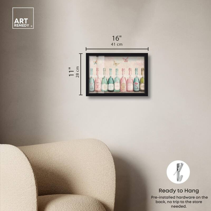 Champagne Mint and Pink Shadowbox by Art Remedy