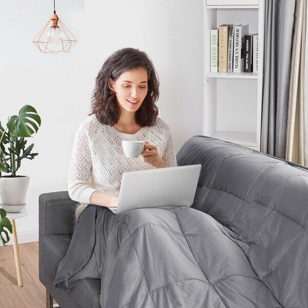 Shop Gymax 48'' x 72'' 15 lbs Weighted Blankets Twin/Full/Queen/King