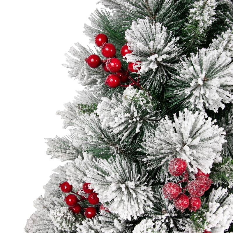 Full Flocked Fairfield Fir Artificial Christmas Tree - 4.5' -Unlit - 4.5 Foot