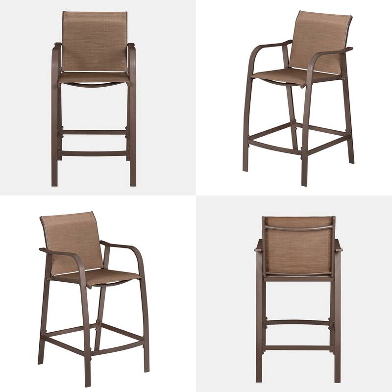 Pellebant Outdoor Patio Aluminum Counter Height Bar Stools - 21.7"widex25.6"deepx43.7"high
