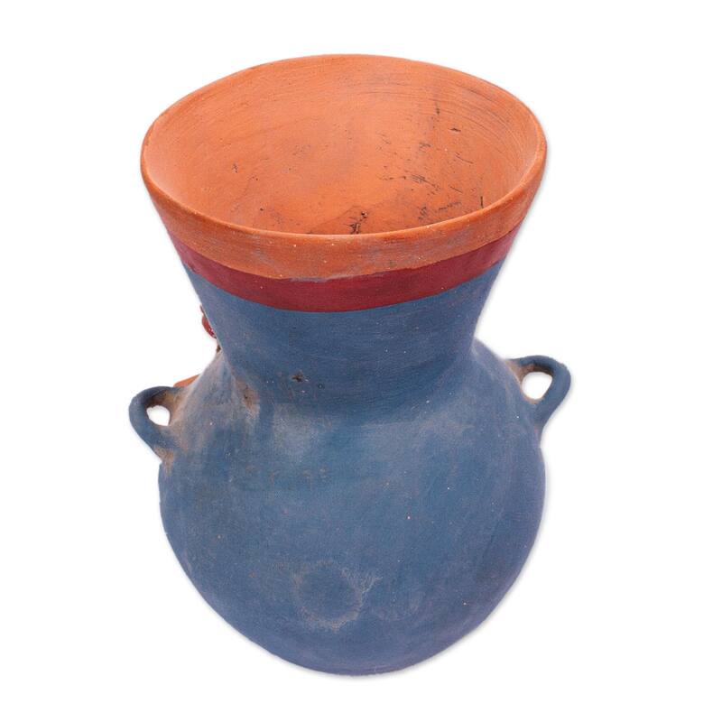 Novica Handmade Tlaloc Replica Ceramic Vessel