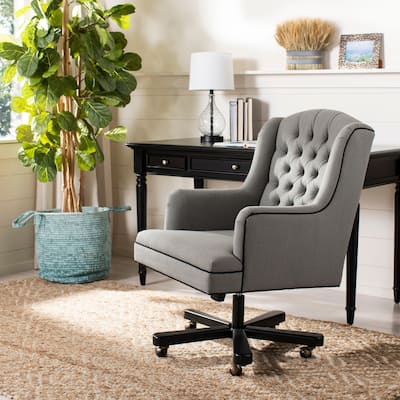 SAFAVIEH Quiana Adjustable Swivel Granite/ Black Desk Chair - 26.4" W x 30.9" D x 39.8" H - 26Wx31Dx40H
