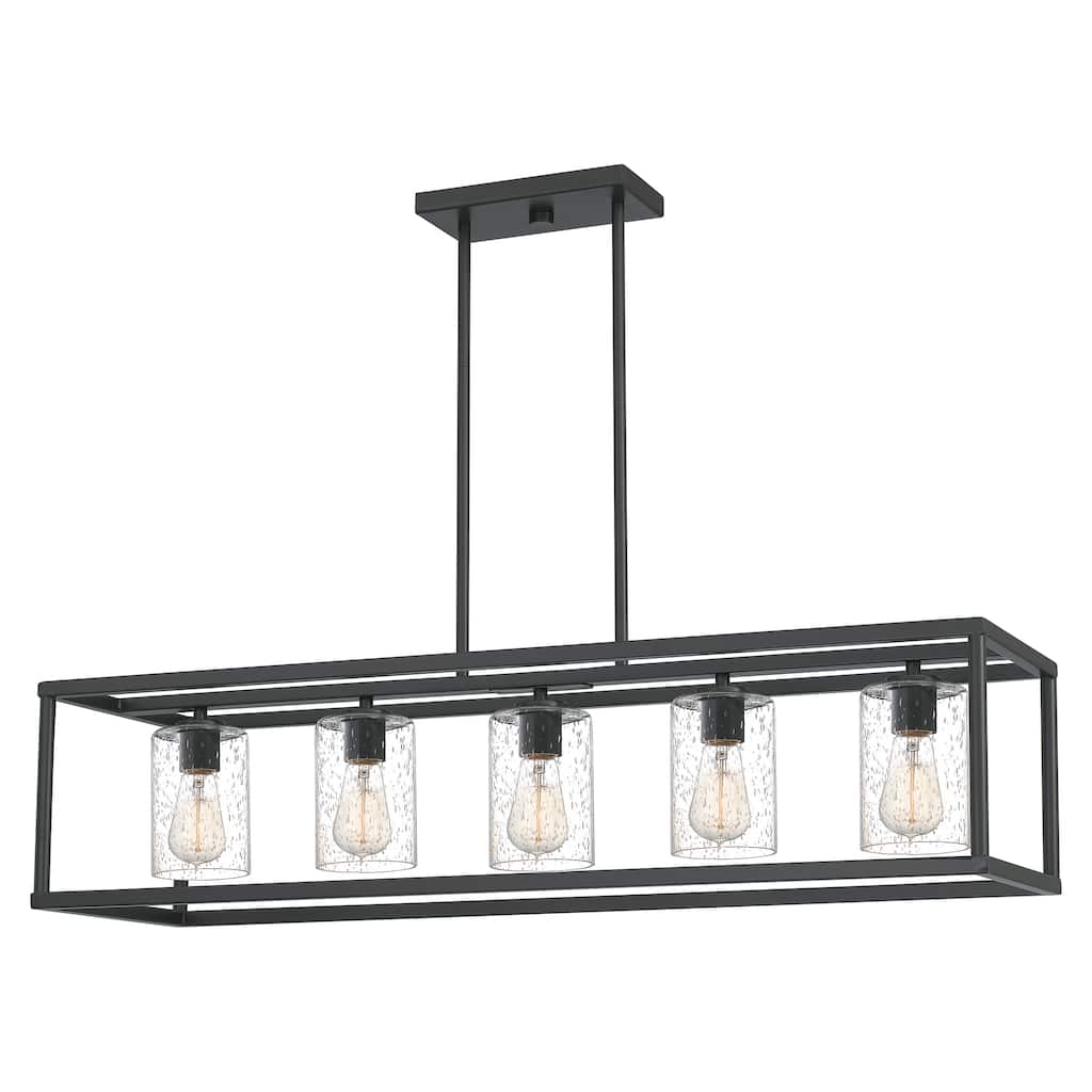 Quoizel New Harbor Old Bronze 5-Light Linear Outdoor Chandelier