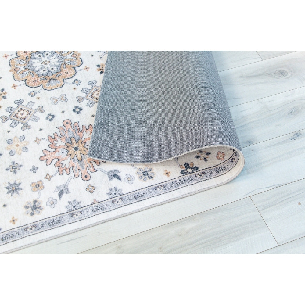 Viku Ceyu Floral Stain Resistant Area Rug By HomeRoots
