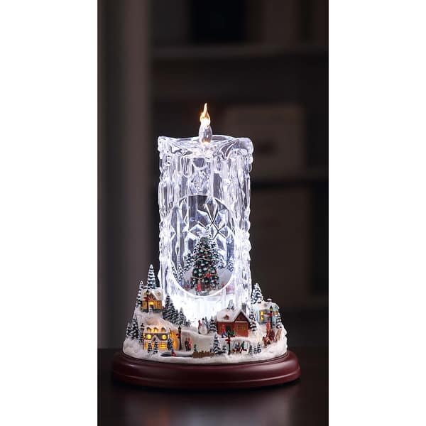 slide 2 of 2, Diamond Cut Candle Christmas Village Decoration - 11.25"