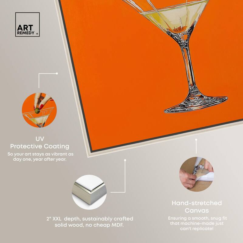 Orange Zest Martini Canvas by Art Remedy