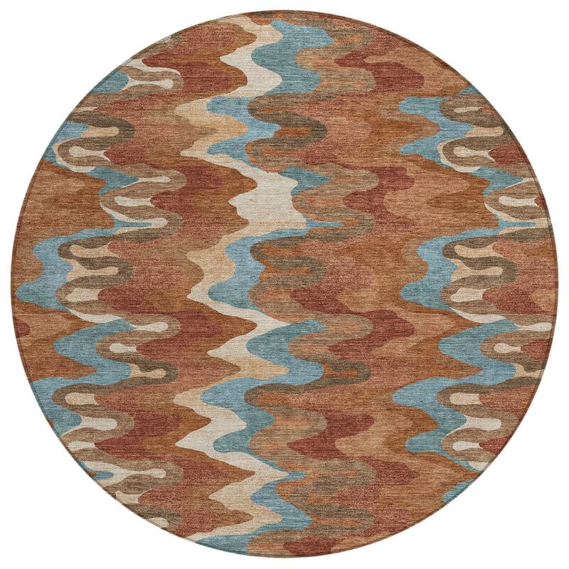 Machine Washable Indoor/ Outdoor Modern Mason Chantille Rug