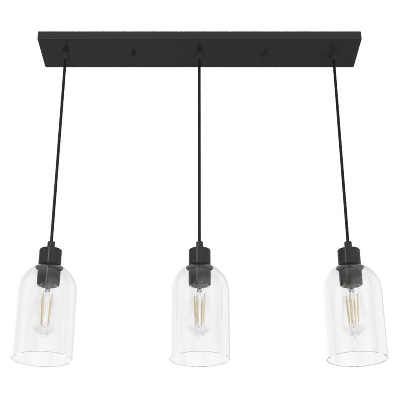 Hunter Lochemeade 3-Light Linear Cluster Pendant - Kitchen Island, Dining Room - Modern Farmhouse, Contemporary, Industrial