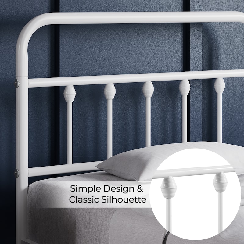 Yaheetech Classic Iron Bed Metal Bed Frames with High Headboard