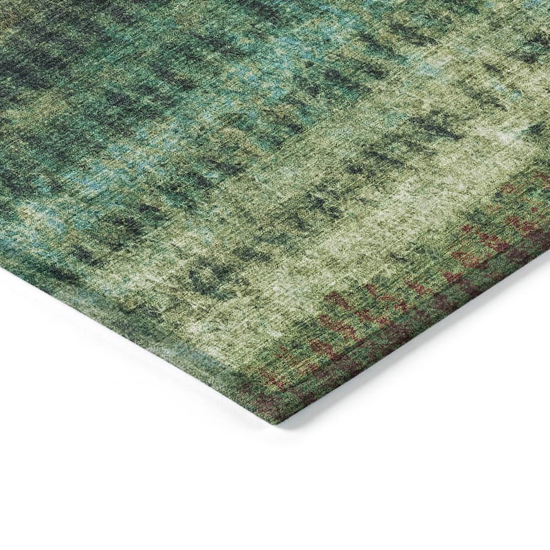 Machine Washable Indoor/ Outdoor Abstract Ombre Chantille Rug