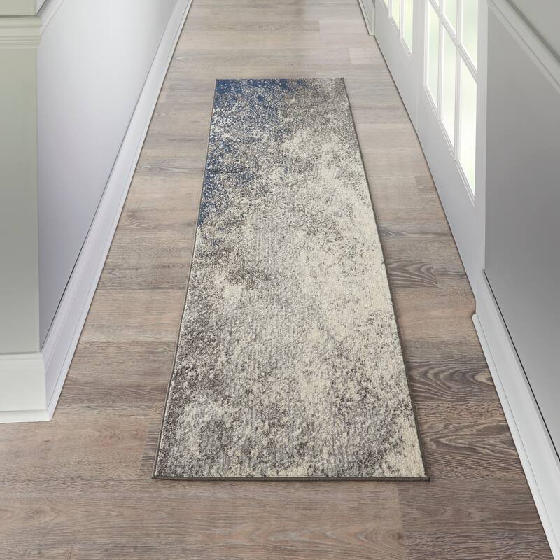 Nourison Passion Colorful Modern Abstract Area Rug - 2'2" x 10' - Charcoal/Ivory