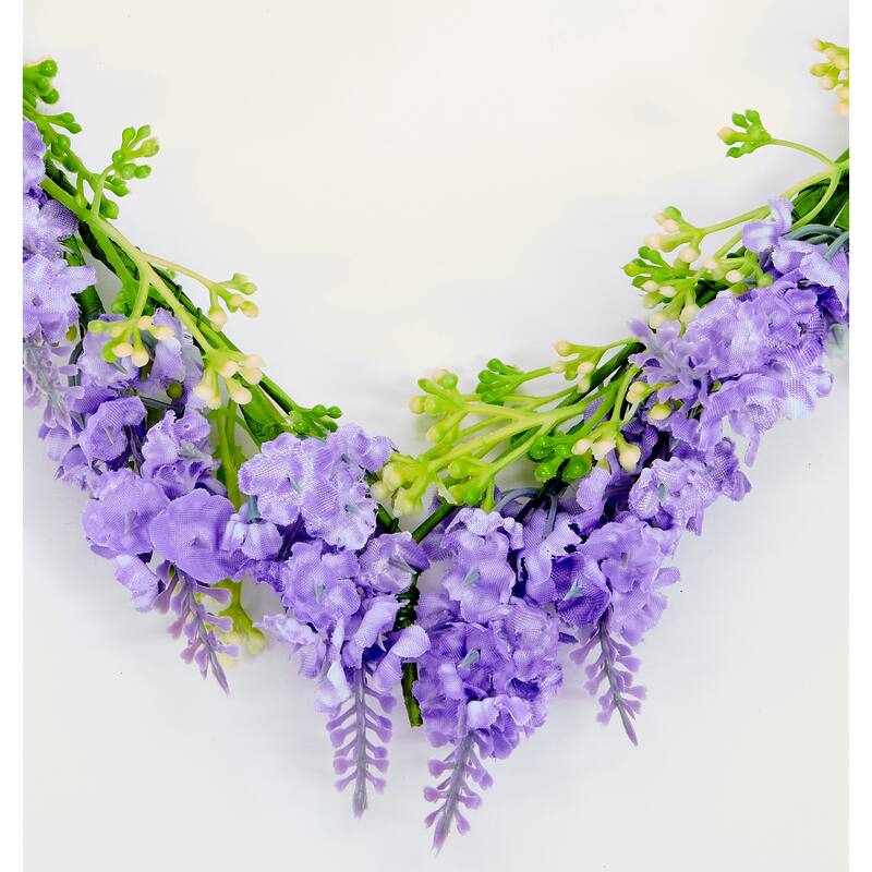10" Small Artificial Lavender Heart Wreath, Set of 2