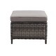 preview thumbnail 3 of 4, Outdoor Wicker Ottoman Patio Rattan Furniture Ottoman with Cushion