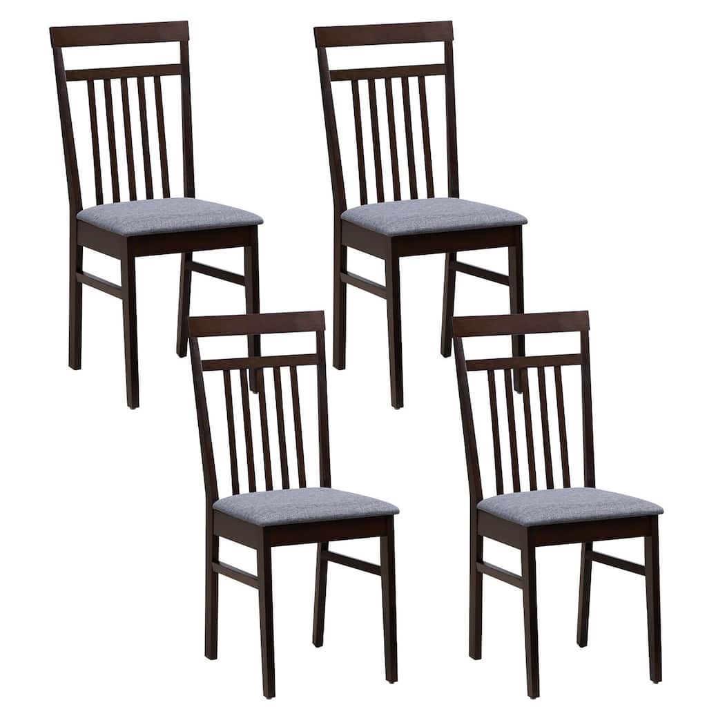 Gymax Upholstered Dining Chair Set of 4 Kitchen Armless Padded w/