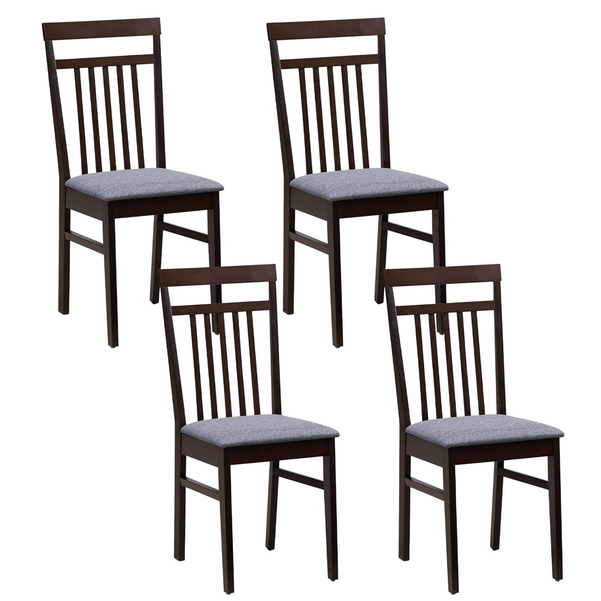 Gymax Upholstered Dining Chair Set of 4 Kitchen Armless Padded w/