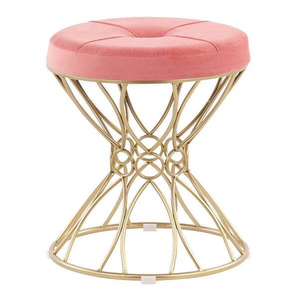 Jasmine Glam Gold Vanity Stool Overstock 31099081 The stool has a not only practical function, but also it is largely decorative.