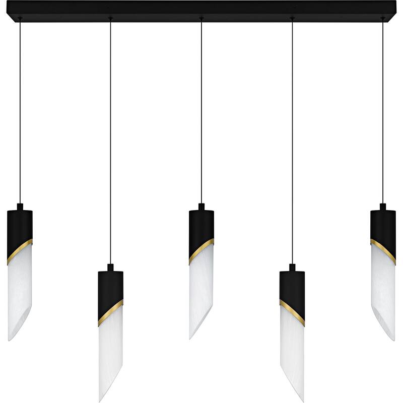 Alys 2-Light Integrated LED Matte Black Linear Chandelier