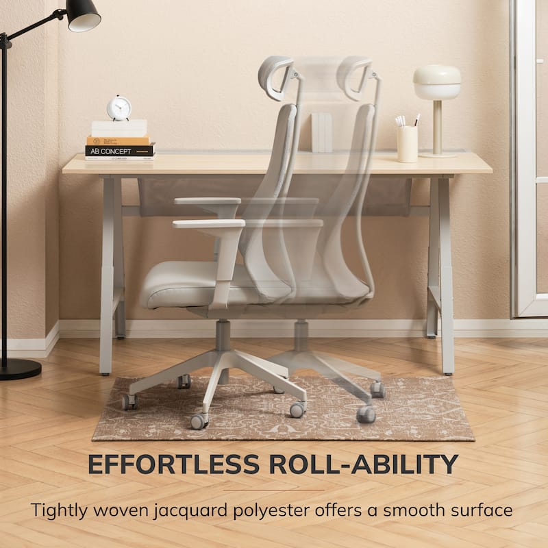 Jani 40"x54" Rug'd Chair Mat-Rug Style Office Chairmat for Carpet & Hard Floors| 0.25" Thick |Non-Slip, Foldable Desk Chair Mat