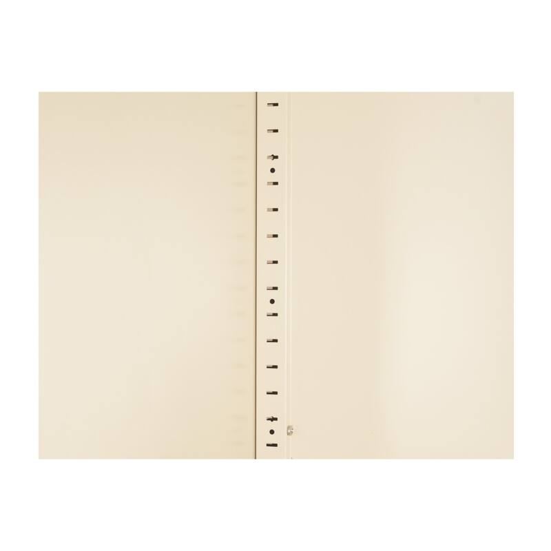 HomeRoots 71" Cream Stainless Steel Locking Pantry Or Storage Closet With Arched Panel Doors