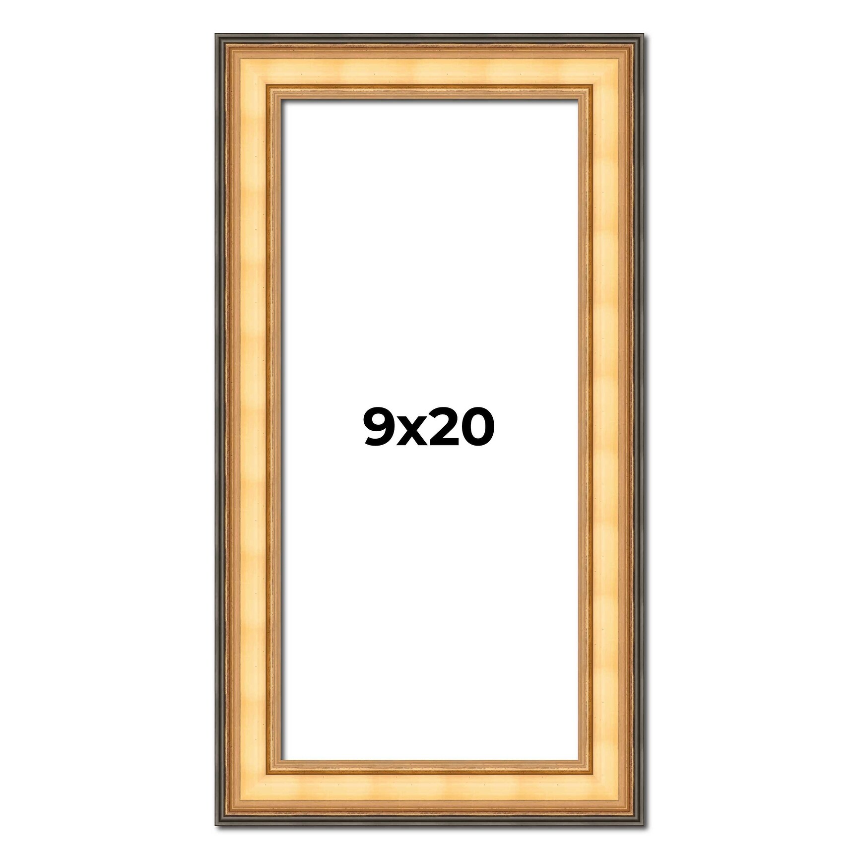 9x20 Frame Gold Plein Aire Solid Wood Picture Frame Width 2 Inches |