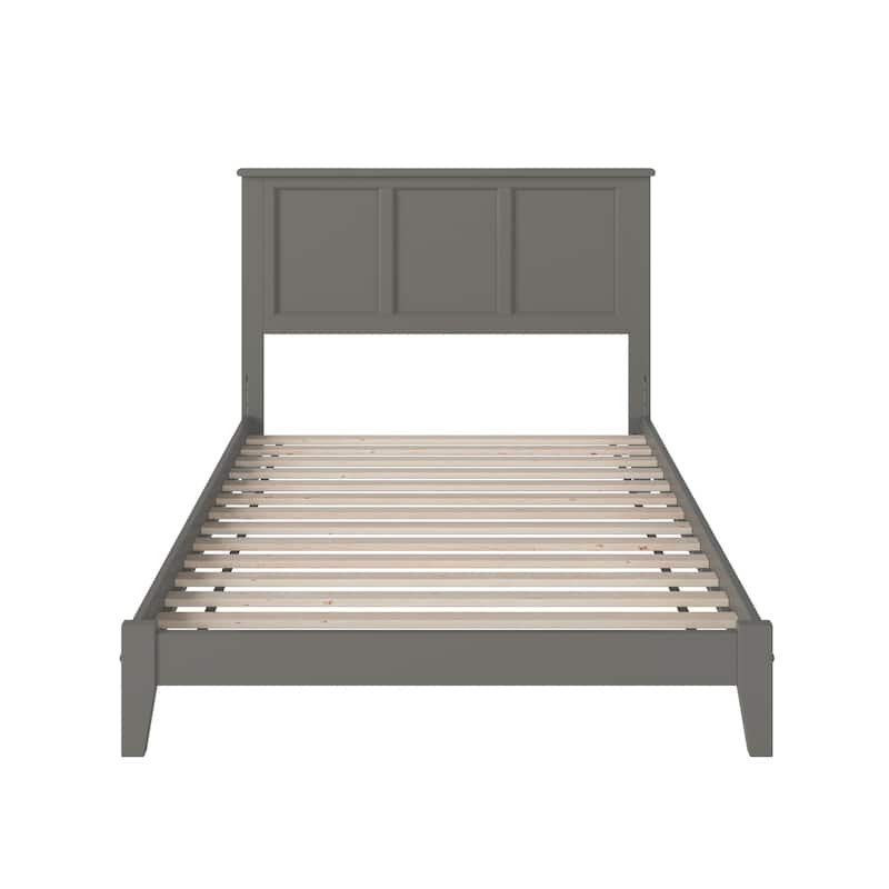 Full Size Platform Bed with Trundle - Low Profile, Gray Finish, USB Ports, 800 lb Capacity