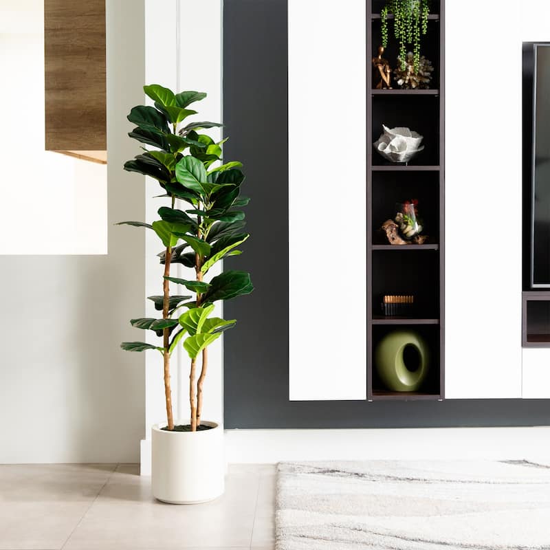Potted Artificial Fiddle Leaf Tree - 5'