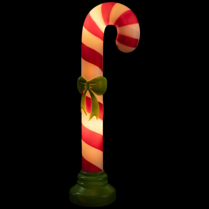 42" Lighted Blow Mold Candy Cane Outdoor Christmas Decoration - Red