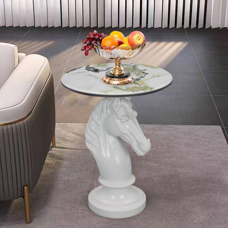Horse Head Accent Table Animal Statue End Tables Livingroom
