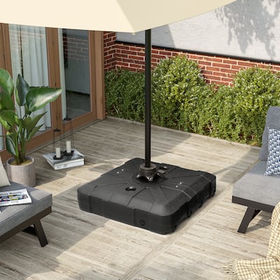 Pellebant Outdoor Patio Cantilever Umbrella Base with Wheels - 33.86" L x 33.46" W x 7.87" H
