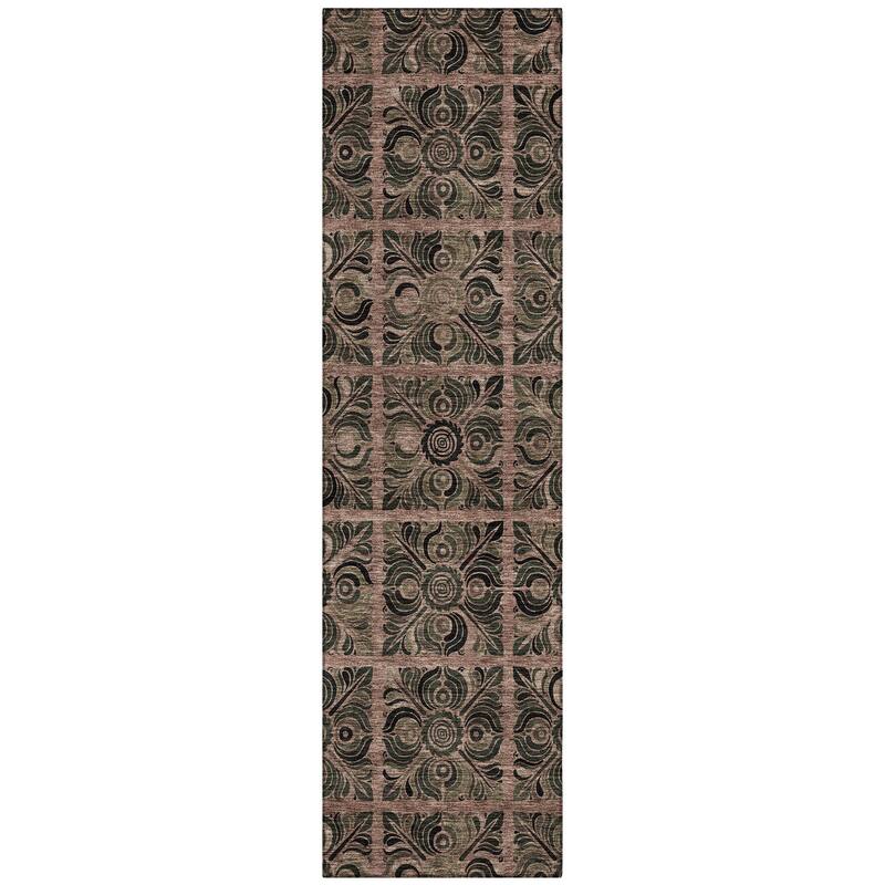 Machine Washable Indoor/ Outdoor Chantille Mosic Rug