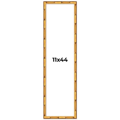 11x44 Frame Gold Bamboo Solid Wood Picture Frame | 1 Inch Moulding