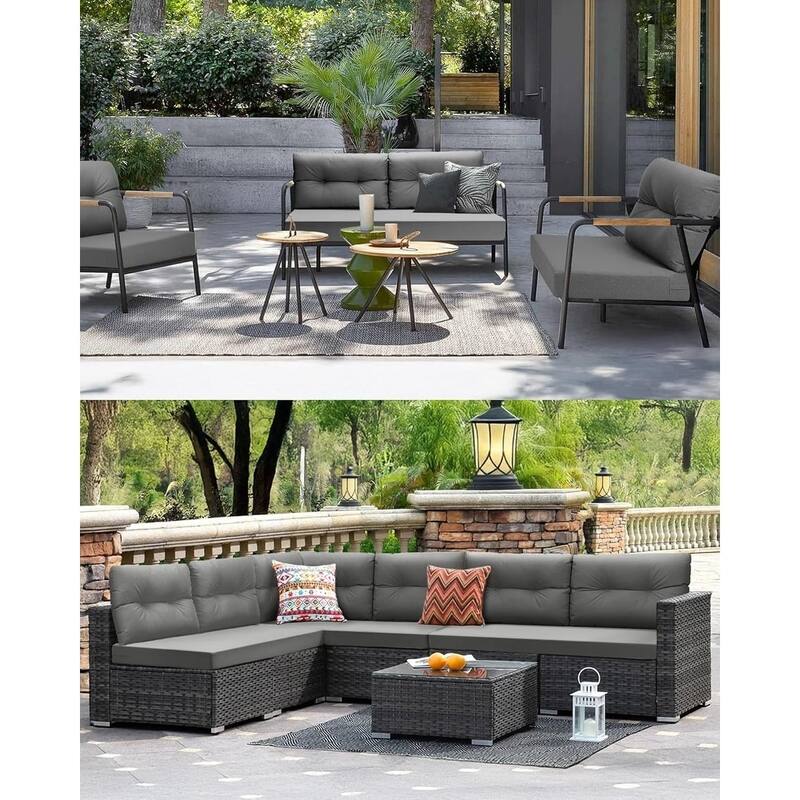 WINSOON 46 x 26 Inch Outdoor Loveseat Cushion Set Waterproof and Resistant