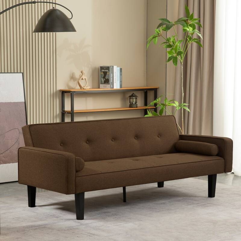 Futon Sofa Bed Convertible Couch Bed with Armrests
