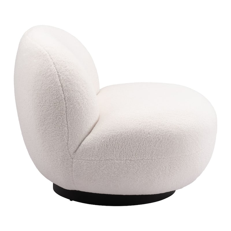HomeRoots 30" Cream And Black Sherpa Slipper Chair - 29.9' X '26.8' X '31.5