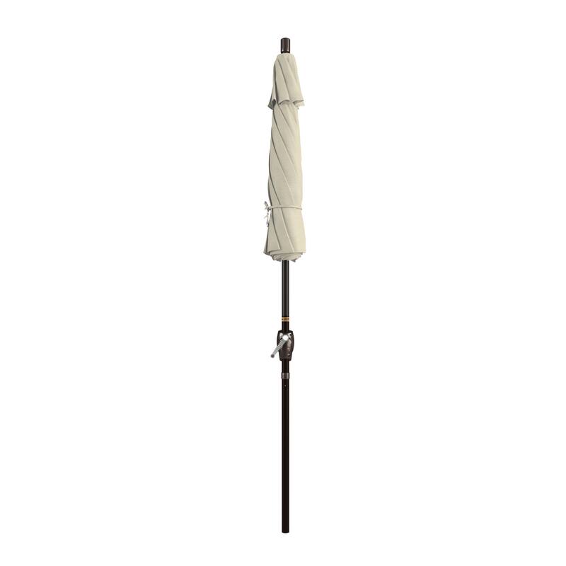 California Umbrella 7.5' Rd. Aluminum Patio Umbrella, Crank Lift with Push Button Tilt, Bronze Finish, Pacifica Fabric