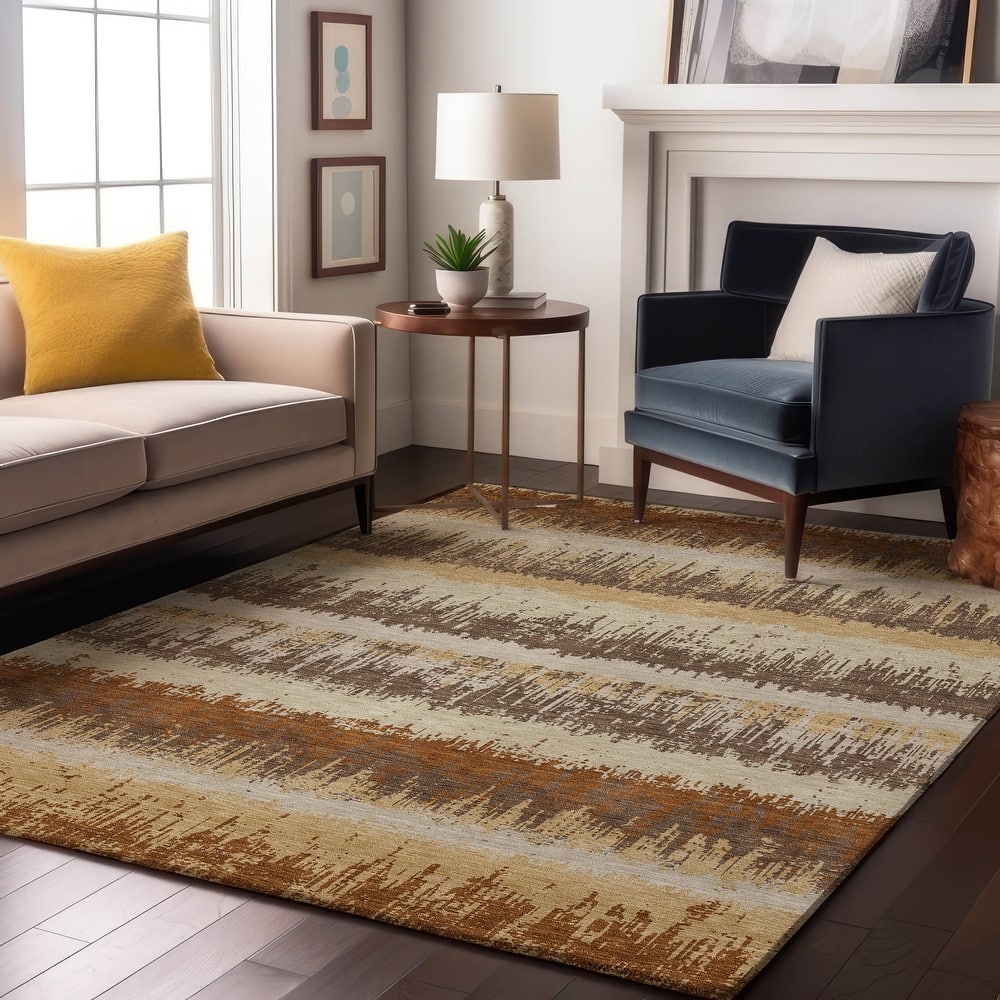 Premium Washable Super Soft Modern Ombre Stripe Mayfield Rug